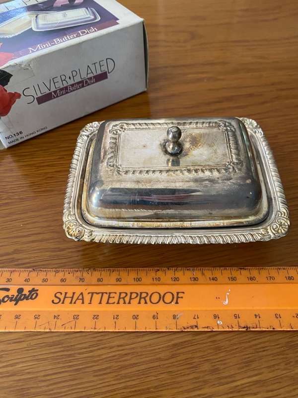 Silverplated  butterdish